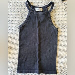 Carly Jean Los Angeles High Neck Ribbed Tank Top, OS